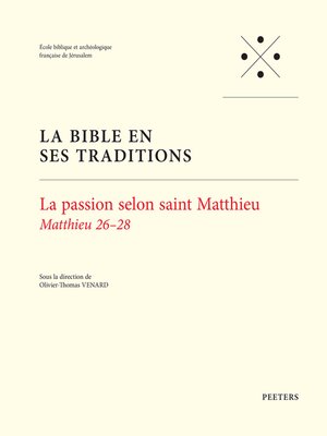 cover image of La passion selon saint Matthieu
